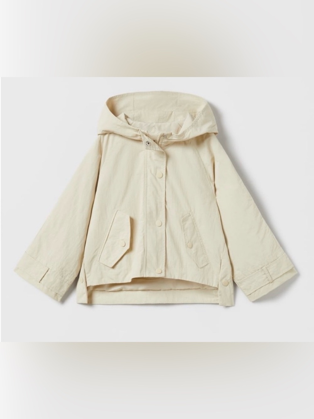Zara Girls Beige Hooded Jacket - Lightweight Casual Coat (Size: 9-10)